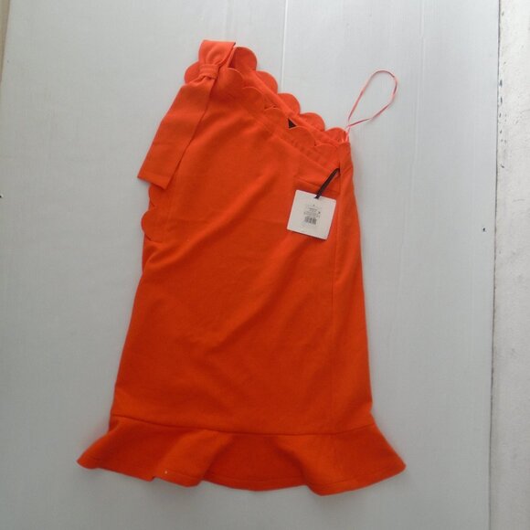 Victoria Beckham for Target Womens One Shoulder Scallop Bow Dress Size S Orange - Picture 6 of 6